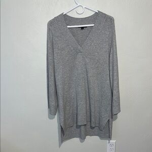 Ann Taylor Heather Gray V-Neck Tunic